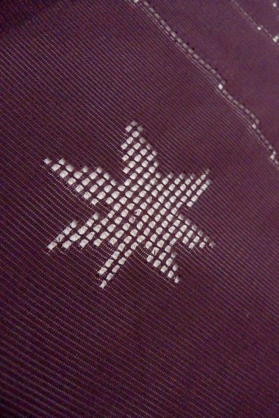 Photo8: Mint O0902W Vintage Japanese kimono  Dark Purple HAORI short jacket for women / Silk. MOMIJI maple leaf,   (Grade A) (8)