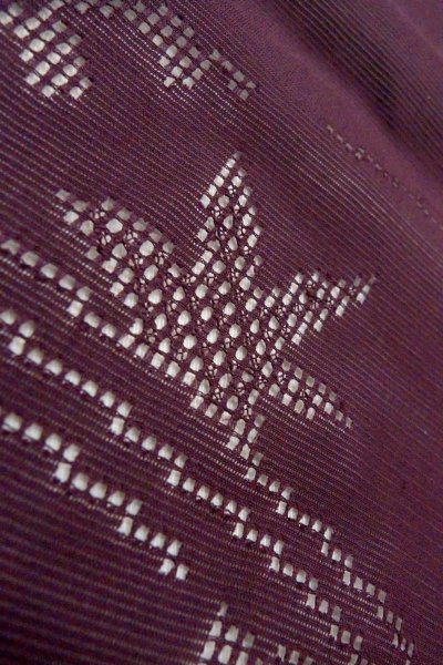 Photo10: Mint O0902W Vintage Japanese kimono  Dark Purple HAORI short jacket for women / Silk. MOMIJI maple leaf,   (Grade A) (10)