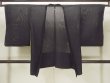 Photo1: O0902Y Vintage Japanese kimono   Black HAORI short jacket for women / Linen. Bamboo leaf   (Grade A) (1)