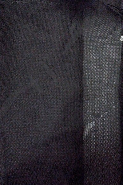 Photo4: O0902Y Vintage Japanese kimono   Black HAORI short jacket for women / Linen. Bamboo leaf   (Grade A) (4)