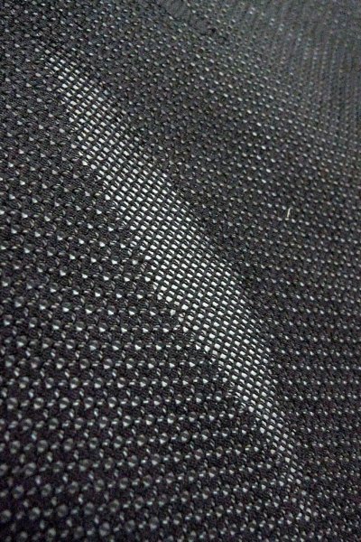 Photo9: O0902Y Vintage Japanese kimono   Black HAORI short jacket for women / Linen. Bamboo leaf   (Grade A) (9)