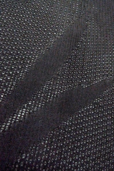 Photo10: O0902Y Vintage Japanese kimono   Black HAORI short jacket for women / Linen. Bamboo leaf   (Grade A) (10)