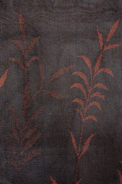 Photo6: Mint O0902Z Vintage Japanese kimono   Black HAORI short jacket for women / Silk. Tall grass   (Grade A) (6)