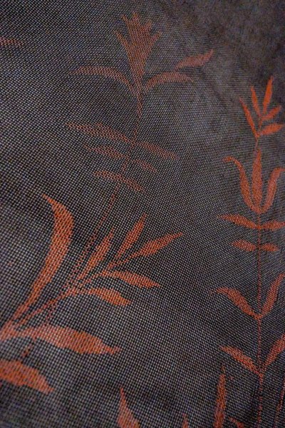 Photo7: Mint O0902Z Vintage Japanese kimono   Black HAORI short jacket for women / Silk. Tall grass   (Grade A) (7)