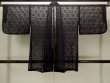Photo2: Mint O0903A Vintage Japanese kimono   Black DOCHUGI outer coat for women / Synthetic. Abstract pattern Lace fabric  (Grade A) (2)