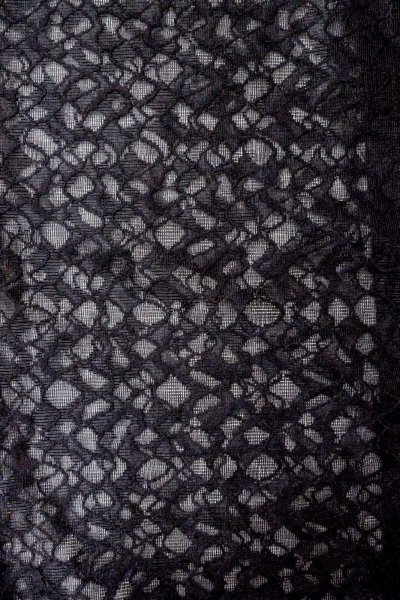 Photo4: Mint O0903A Vintage Japanese kimono   Black DOCHUGI outer coat for women / Synthetic. Abstract pattern Lace fabric  (Grade A) (4)