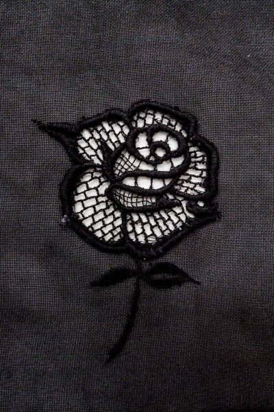 Photo5: O0903B Vintage Japanese kimono   Black HAORI short jacket for women / Silk. Rose   (Grade A) (5)