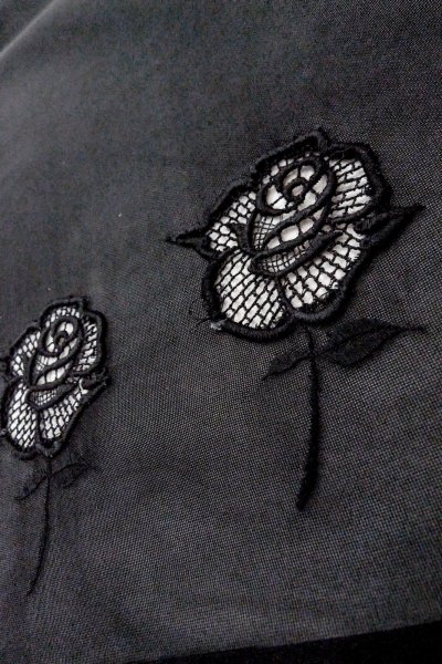 Photo10: O0903B Vintage Japanese kimono   Black HAORI short jacket for women / Silk. Rose   (Grade A) (10)