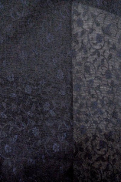 Photo3: Mint O0903C Vintage Japanese kimono   Black HAORI short jacket for women / Synthetic. Chinese flower,   (Grade A) (3)