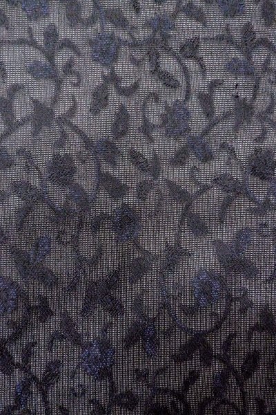 Photo5: Mint O0903C Vintage Japanese kimono   Black HAORI short jacket for women / Synthetic. Chinese flower,   (Grade A) (5)