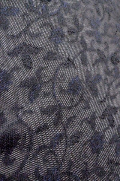 Photo8: Mint O0903C Vintage Japanese kimono   Black HAORI short jacket for women / Synthetic. Chinese flower,   (Grade A) (8)