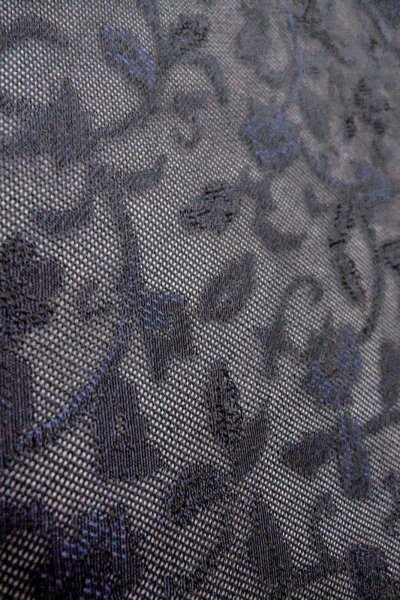 Photo9: Mint O0903C Vintage Japanese kimono   Black HAORI short jacket for women / Synthetic. Chinese flower,   (Grade A) (9)