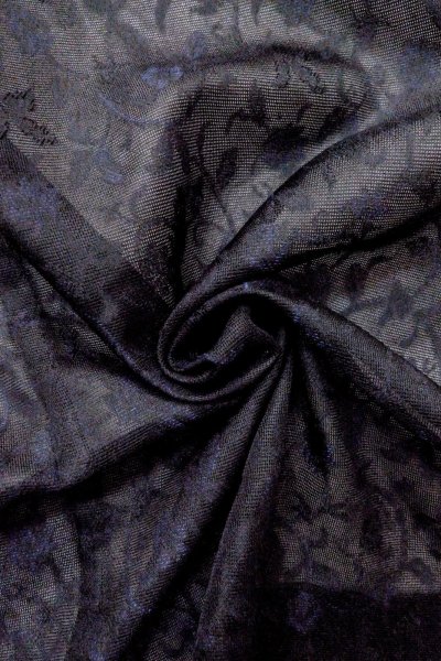 Photo11: Mint O0903C Vintage Japanese kimono   Black HAORI short jacket for women / Synthetic. Chinese flower,   (Grade A) (11)