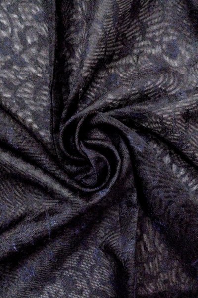 Photo12: Mint O0903C Vintage Japanese kimono   Black HAORI short jacket for women / Synthetic. Chinese flower,   (Grade A) (12)