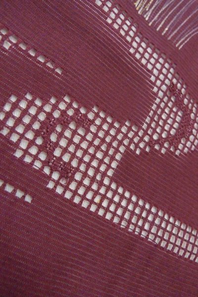 Photo8: O0903D Vintage Japanese kimono  Dark Purple HAORI short jacket for women / Silk. Stream,   (Grade D) (8)