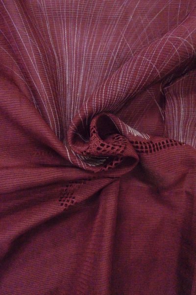 Photo11: O0903D Vintage Japanese kimono  Dark Purple HAORI short jacket for women / Silk. Stream,   (Grade D) (11)