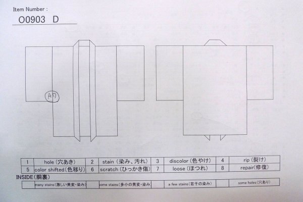 Photo12: O0903D Vintage Japanese kimono  Dark Purple HAORI short jacket for women / Silk. Stream,   (Grade D) (12)