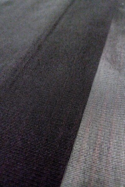 Photo6: O0909A Vintage Japanese kimono   Black HAORI short jacket for women / Silk. Stripes   (Grade B) (6)