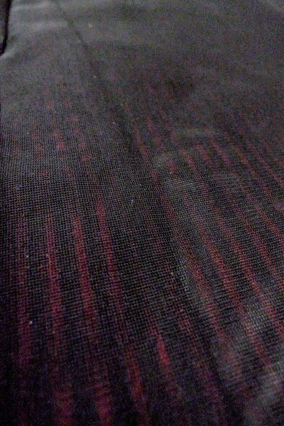 Photo8: O0909A Vintage Japanese kimono   Black HAORI short jacket for women / Silk. Stripes   (Grade B) (8)