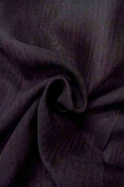 Photo9: O0909A Vintage Japanese kimono   Black HAORI short jacket for women / Silk. Stripes   (Grade B) (9)