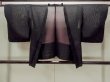 Photo1: O0909B Vintage Japanese kimono   Black HAORI short jacket for women / Silk. Stripes,   (Grade B) (1)