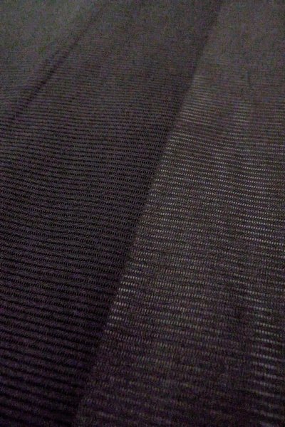 Photo6: O0909B Vintage Japanese kimono   Black HAORI short jacket for women / Silk. Stripes,   (Grade B) (6)