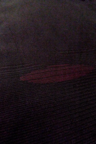 Photo8: O0909B Vintage Japanese kimono   Black HAORI short jacket for women / Silk. Stripes,   (Grade B) (8)