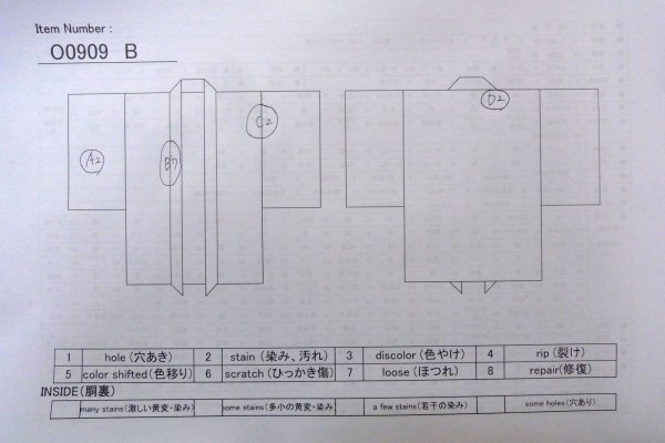 Photo11: O0909B Vintage Japanese kimono   Black HAORI short jacket for women / Silk. Stripes,   (Grade B) (11)