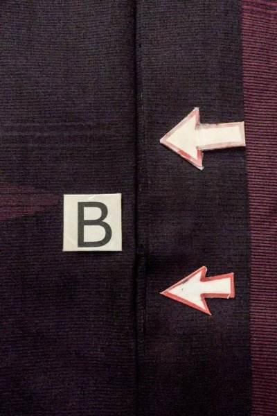 Photo13: O0909B Vintage Japanese kimono   Black HAORI short jacket for women / Silk. Stripes,   (Grade B) (13)