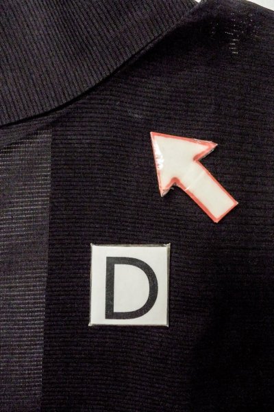 Photo15: O0909B Vintage Japanese kimono   Black HAORI short jacket for women / Silk. Stripes,   (Grade B) (15)