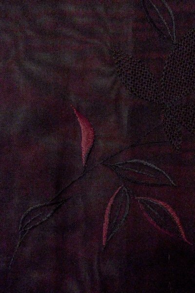 Photo5: Mint O0909C Vintage Japanese kimono   Black HAORI short jacket for women / Silk. Flower,   (Grade A) (5)