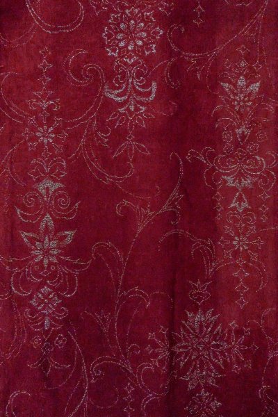 Photo4: O0909D Vintage Japanese kimono  Dark Red HAORI short jacket for women / Silk. Flower,   (Grade B) (4)