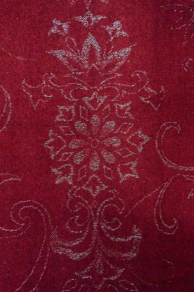 Photo5: O0909D Vintage Japanese kimono  Dark Red HAORI short jacket for women / Silk. Flower,   (Grade B) (5)