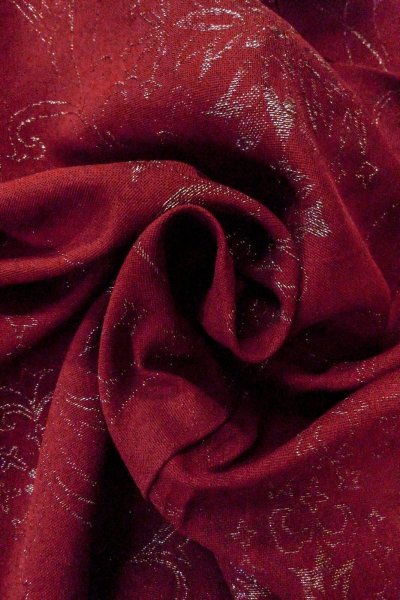 Photo11: O0909D Vintage Japanese kimono  Dark Red HAORI short jacket for women / Silk. Flower,   (Grade B) (11)