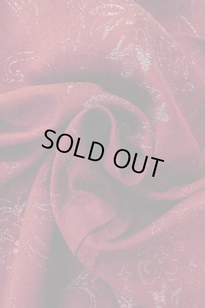 Photo11: O0909D Vintage Japanese kimono  Dark Red HAORI short jacket for women / Silk. Flower,   (Grade B) (11)