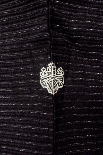 Photo3: Mint O0909E Vintage Japanese kimono   Black HAORI short jacket for women / Silk. Stripes   (Grade A) (3)