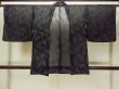 Photo2: Mint O0909F Vintage Japanese kimono   Black HAORI short jacket for women / Silk. Leaf   (Grade A) (2)