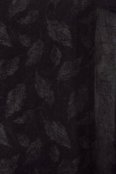 Photo3: Mint O0909F Vintage Japanese kimono   Black HAORI short jacket for women / Silk. Leaf   (Grade A) (3)