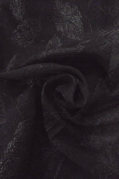 Photo12: Mint O0909F Vintage Japanese kimono   Black HAORI short jacket for women / Silk. Leaf   (Grade A) (12)