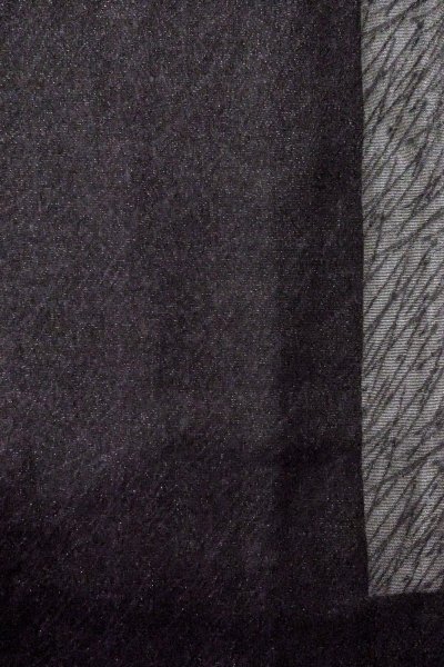 Photo4: O0909G Vintage Japanese kimono   Black HAORI short jacket for women / Silk. Line,   (Grade C) (4)