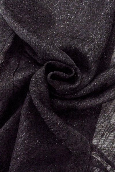 Photo12: O0909G Vintage Japanese kimono   Black HAORI short jacket for women / Silk. Line,   (Grade C) (12)