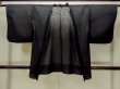 Photo1: O0909H Vintage Japanese kimono   Black HAORI short jacket for women / Silk. Swirl,   (Grade B) (1)