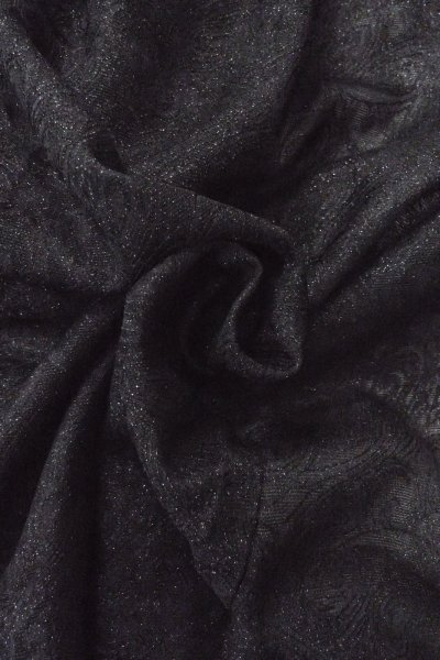 Photo12: O0909H Vintage Japanese kimono   Black HAORI short jacket for women / Silk. Swirl,   (Grade B) (12)