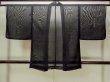 Photo2: O0909I Vintage Japanese kimono   Black HAORI short jacket for women / Silk. Tall grass   (Grade B) (2)