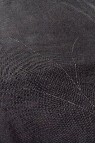 Photo10: O0909I Vintage Japanese kimono   Black HAORI short jacket for women / Silk. Tall grass   (Grade B) (10)