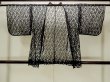 Photo1: Mint O0909J Vintage Japanese kimono   Black HAORI short jacket for women / Synthetic. Flower Lace fabric  (Grade A) (1)