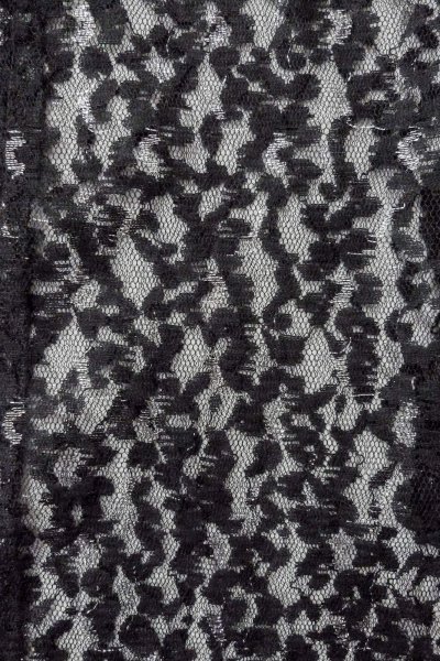 Photo5: Mint O0909J Vintage Japanese kimono   Black HAORI short jacket for women / Synthetic. Flower Lace fabric  (Grade A) (5)