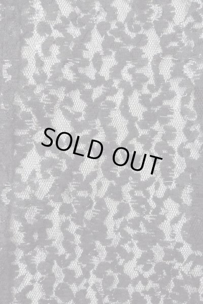 Photo5: Mint O0909J Vintage Japanese kimono   Black HAORI short jacket for women / Synthetic. Flower Lace fabric  (Grade A) (5)