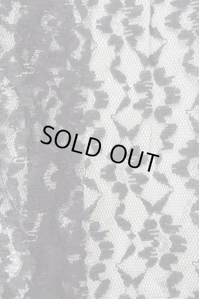 Photo6: Mint O0909J Vintage Japanese kimono   Black HAORI short jacket for women / Synthetic. Flower Lace fabric  (Grade A) (6)