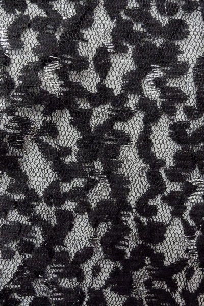 Photo7: Mint O0909J Vintage Japanese kimono   Black HAORI short jacket for women / Synthetic. Flower Lace fabric  (Grade A) (7)